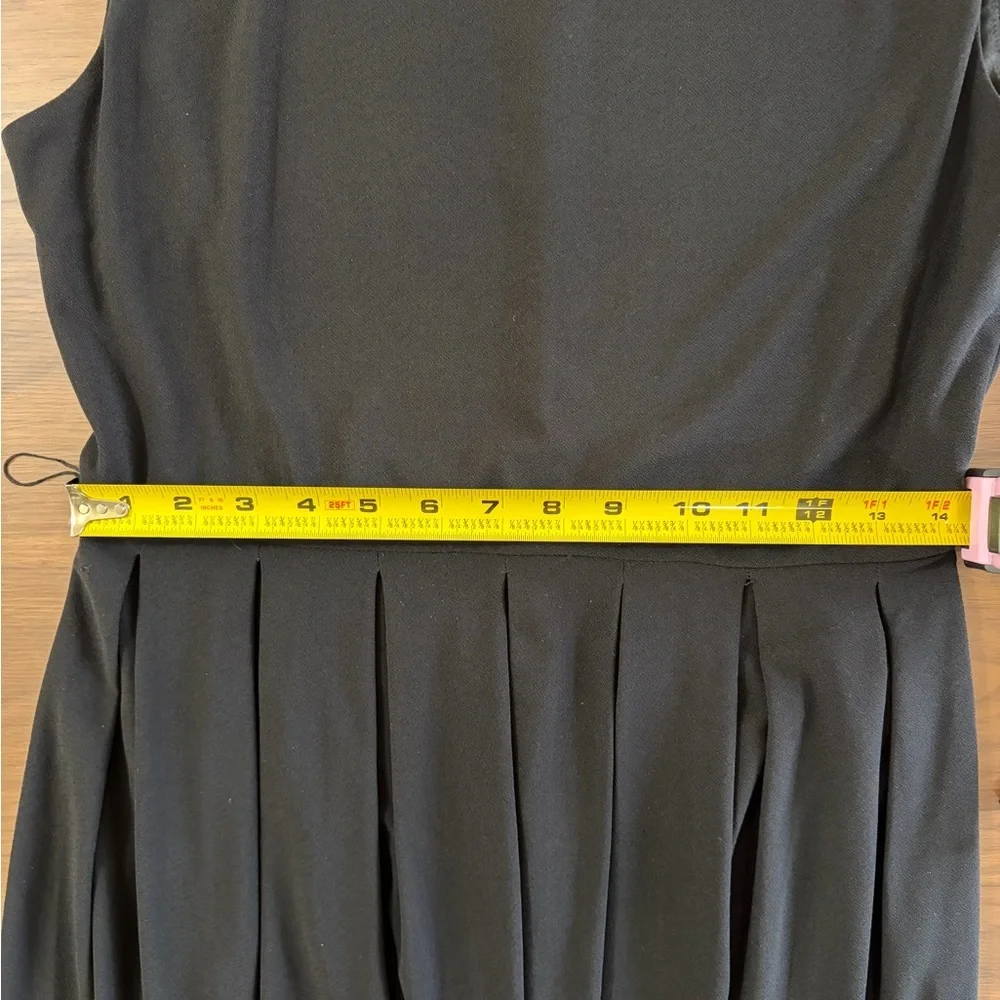 Alfani Petite Medium Black Fit & Flare Pleated Dress NWT